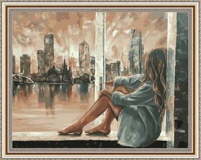 Вечерний город за окном